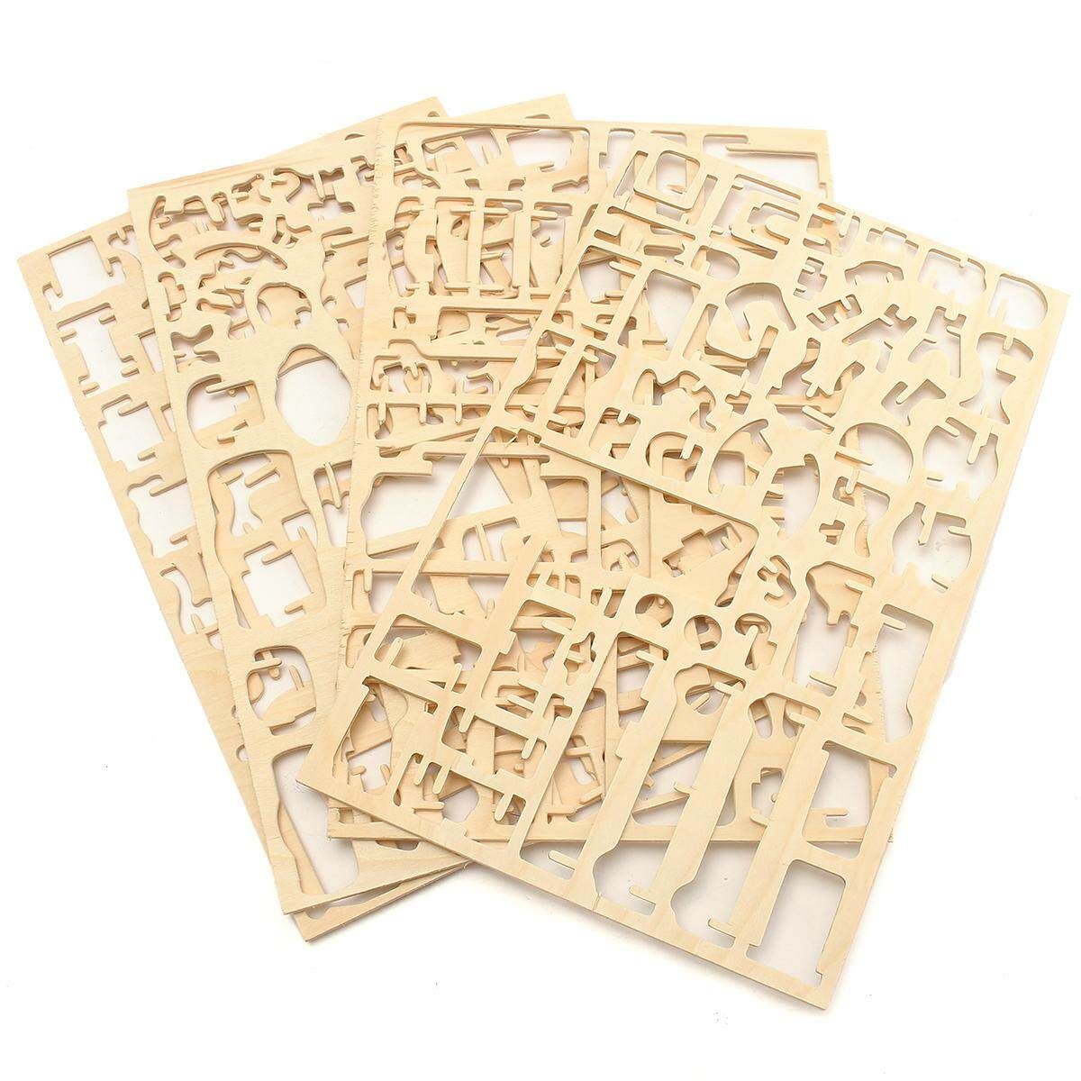 34Pcs 3D DIY Wooden Miniature Dollhouse Furniture Model Children Kids Play Toys
