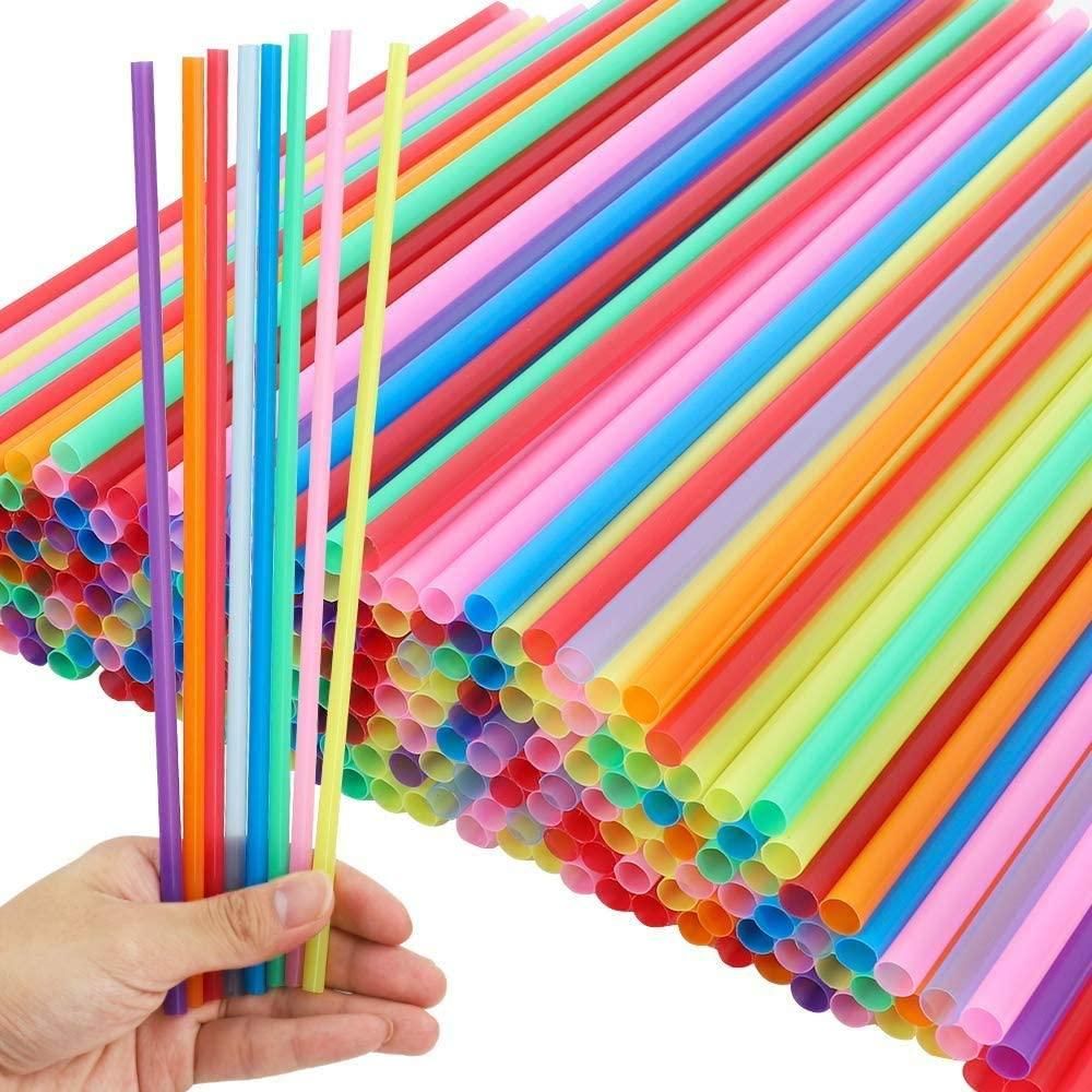 1000Pcs 10.3 Inch Disposable Drinking Straws Plastic