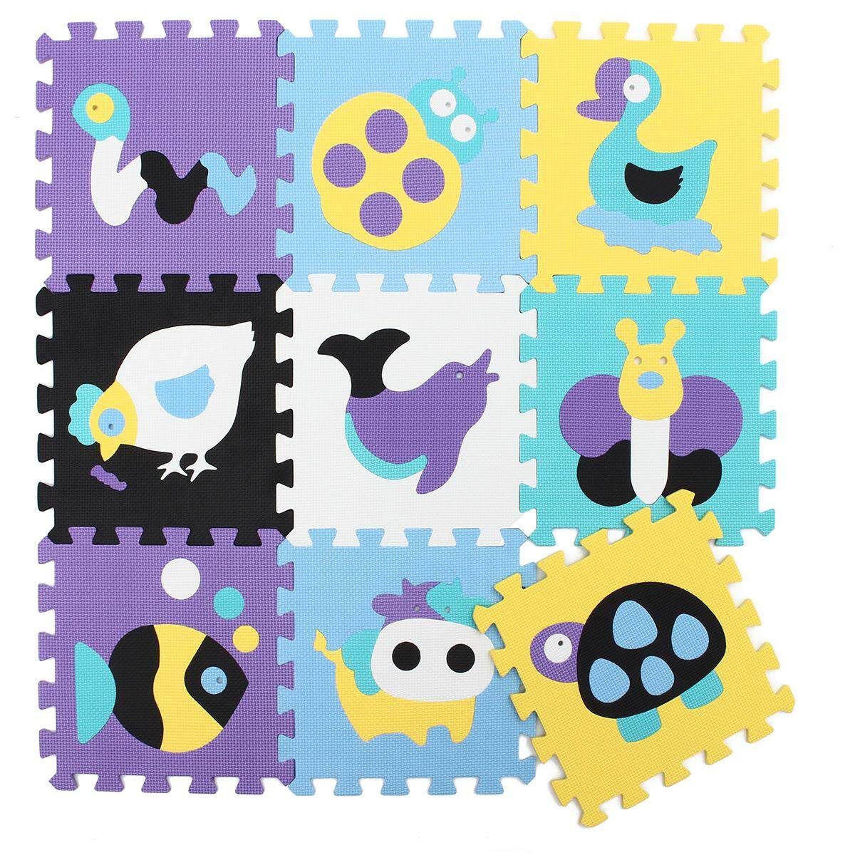 9PCS EVA Foam Cartoon Puzzle Mat Children Jigsaw Crawling Carpets Baby Playmats # P015 P015