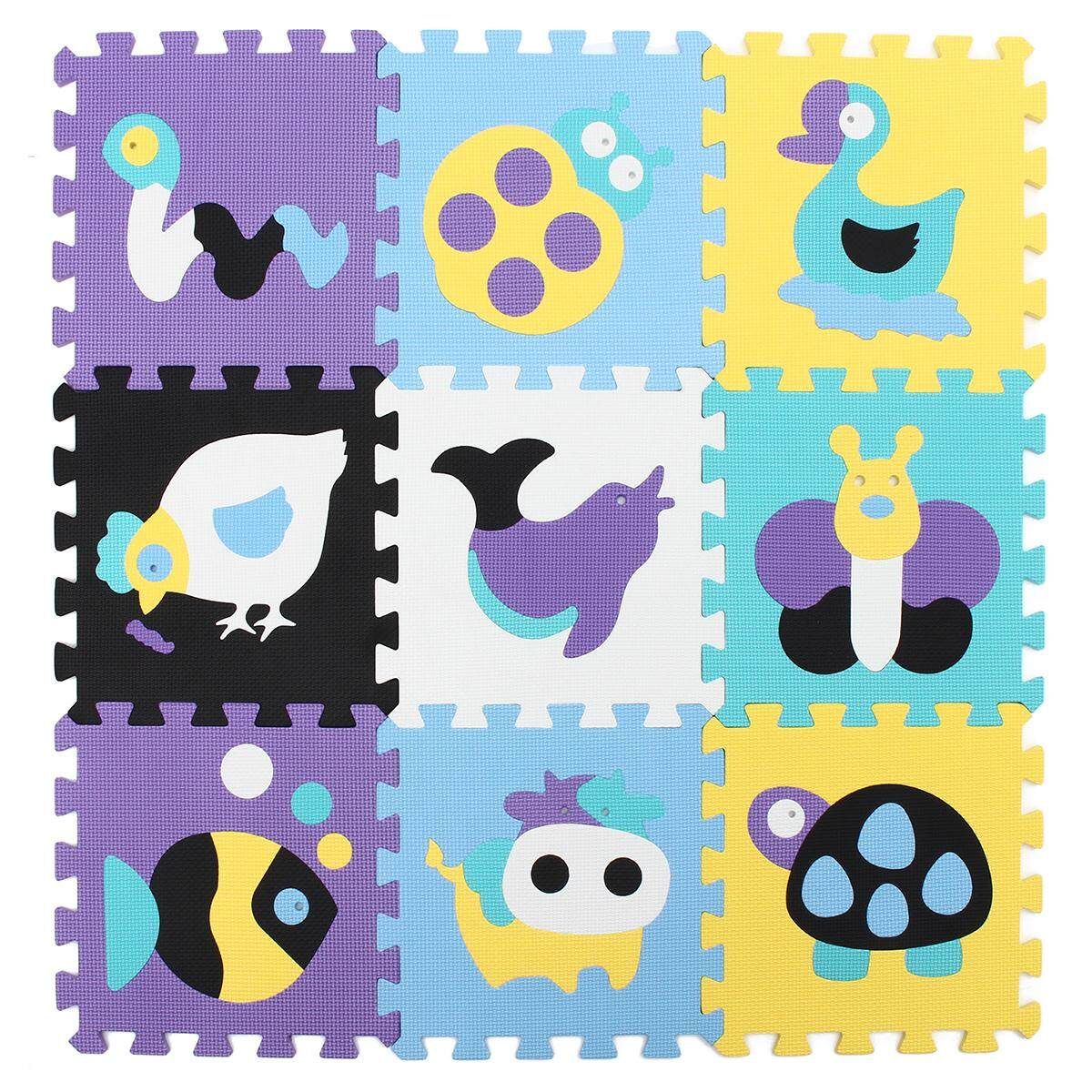 9PCS EVA Foam Cartoon Puzzle Mat Children Jigsaw Crawling Carpets Baby Playmats # P015 P015