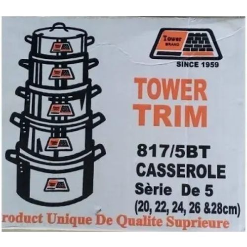 Quality Pot Sets - 5 Pieces (Tower Trim 5B)