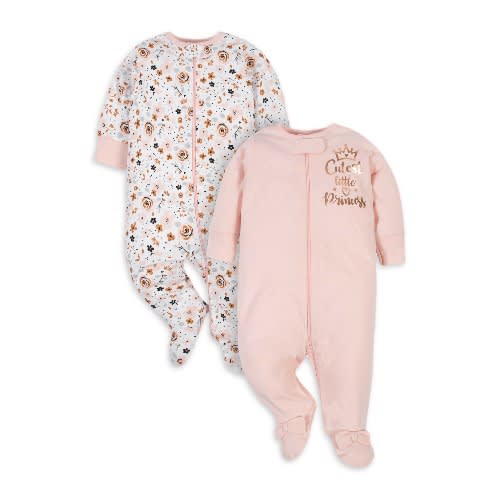 Baby Girl Princess Sleep N' Play  2 Pack