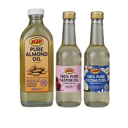 Almond Oil, Castor Oil & Coconut Oil Combo