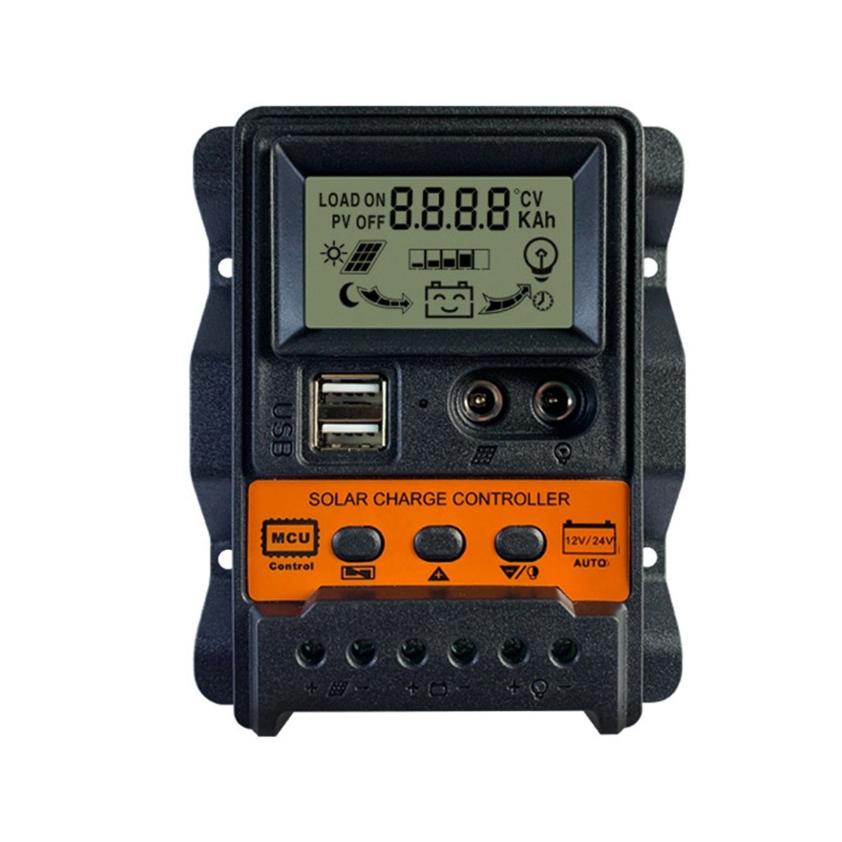 20A Solar Charge Controller 12V24V Solar Panel Battery Controller Regulator Auto 2 USB LCD Display Load Discharger