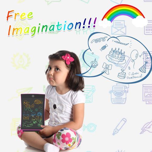 8.5 Inch LCD Writing Tablet Colorful Screen Doodle Board Electronic Digital Drawing Pad With Lock Button For Kids Adults 2022(#black)