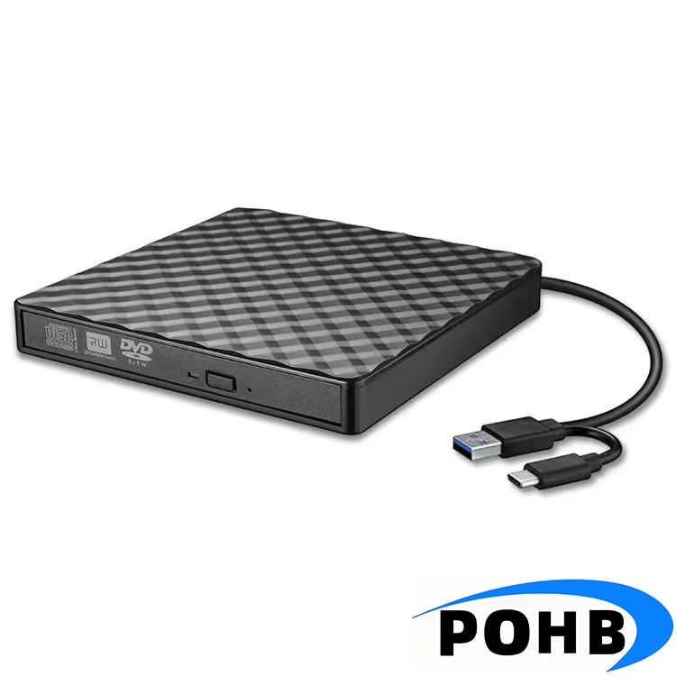 External USB3.0 DVD RW CD Writer Slim Optical Drive Burner Reader Player Tray Type Portable For PC Laptop