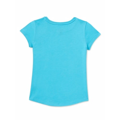 Girls Kids Tough Crew Short Sleeve Plain T-shirt - Blue