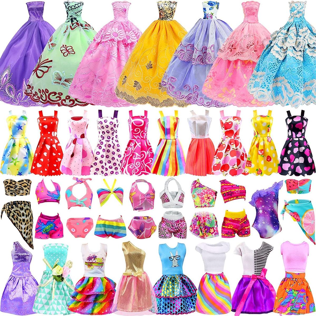 ZITA ELEMENT 11.5 Inch Girl Doll Closet Wardrobe Set 102 Pcs Clothes And Shoes Accessory Bag