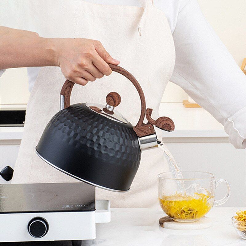 2.5L Black Gas  Water Kettle Whistling Tea Kettle