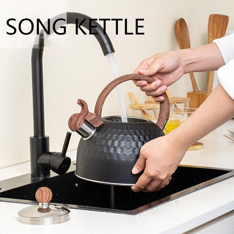 2.5L Black Gas  Water Kettle Whistling Tea Kettle