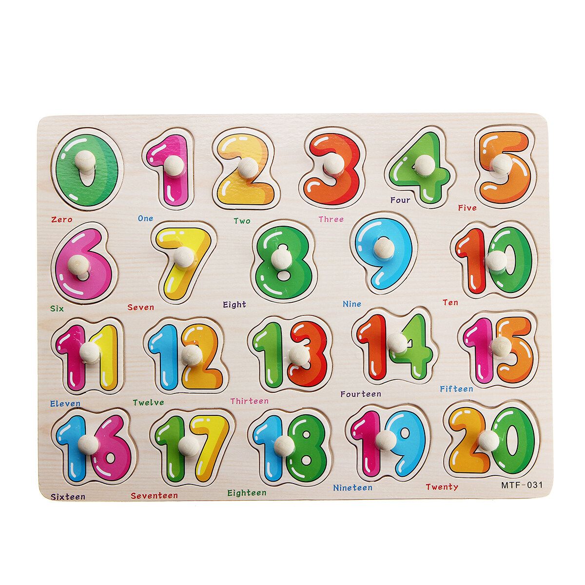 (30 X 22.2cm-Alphabet/Number/Math) Wooden Pegged Puzzle Set Inset Jigsaw Puzzle Learning Board Preschool Early Educational Development Toy Fun Game Gift For Kid Baby Toddler Numbers