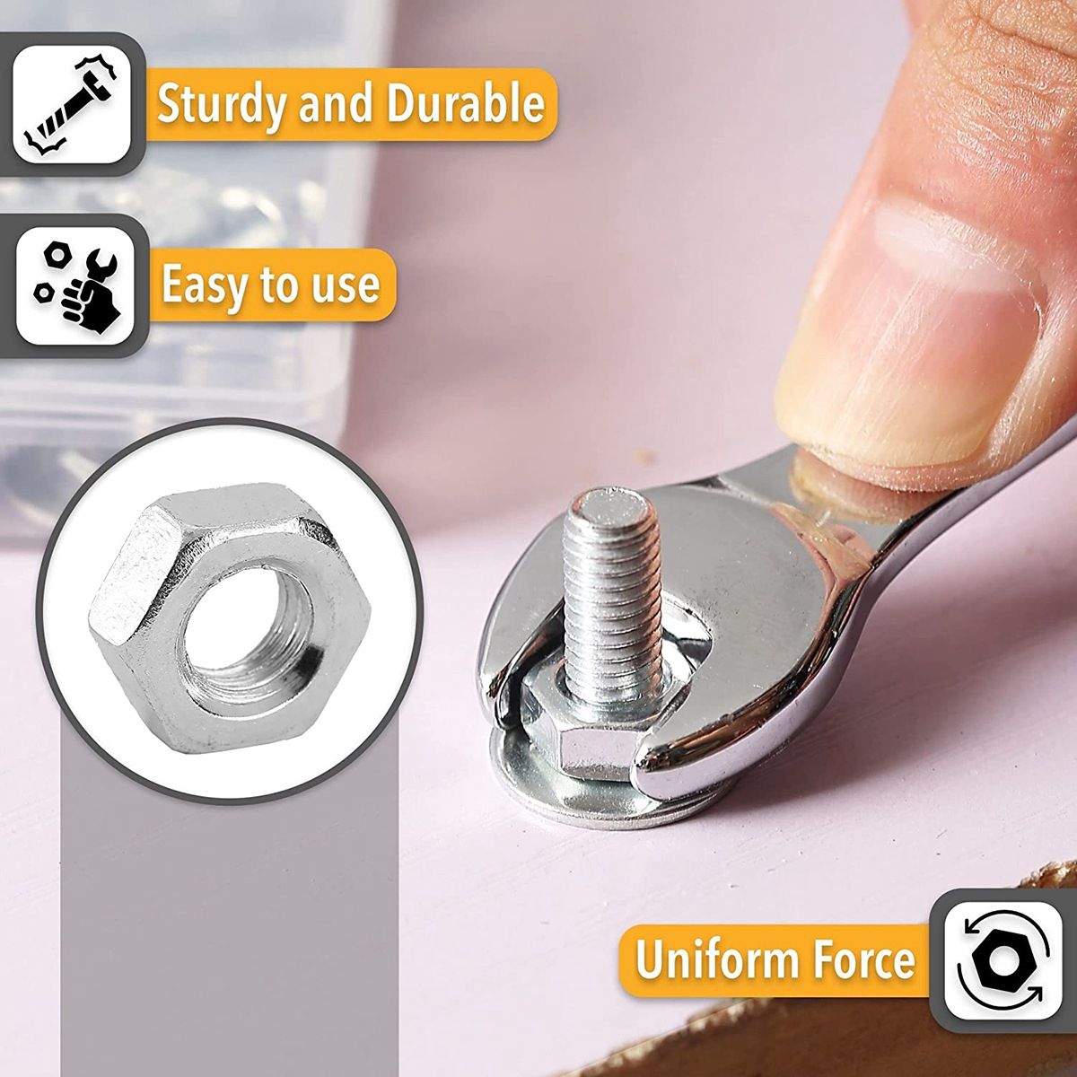 700 Pcs Nuts and Bolts Assortment Kit with CaseStainless Steel Screw & Bolt Head Assortment Screws Flat Washers