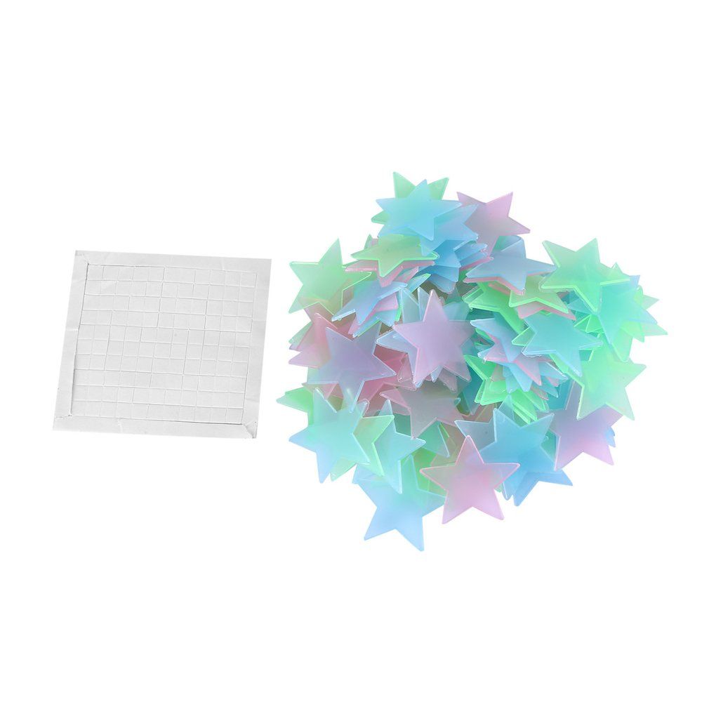 100PCS/Bag 3D Stars Glow In The Dark Luminous Fluorescent Wall Stickers