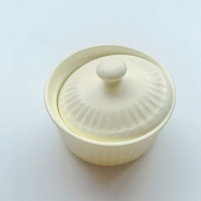Ceramic Cooking Pots Lid Steamed Egg Stew Soup Pot Oven