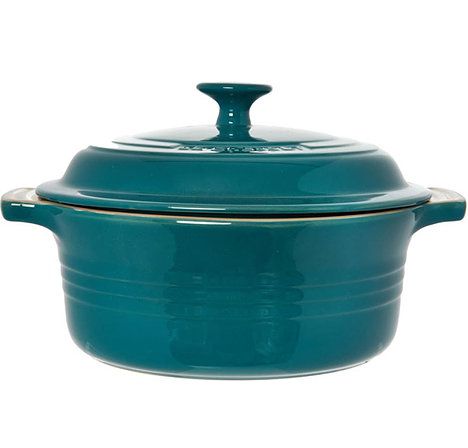 Stoneware Covered Round Casserole Dish, Blue
