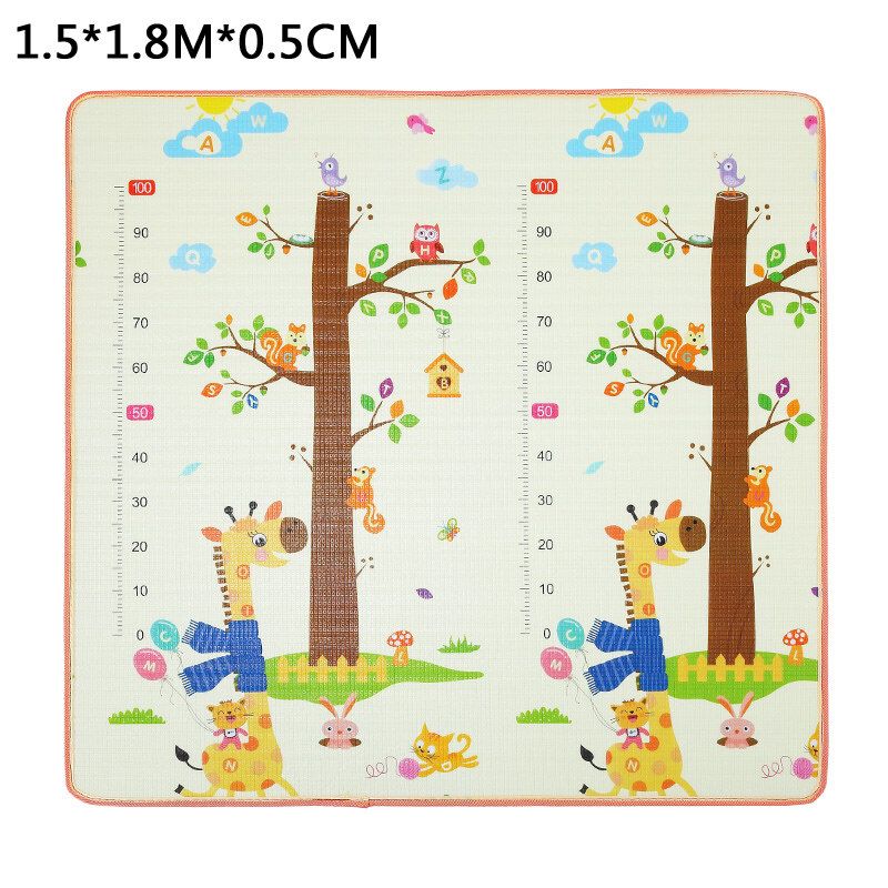 Double-sided Baby Crawling Mat Foam Thickening Eco-friendly Children Play Mat Cartoon Non-slip Moisture-proof Mat 2.0x1.8M