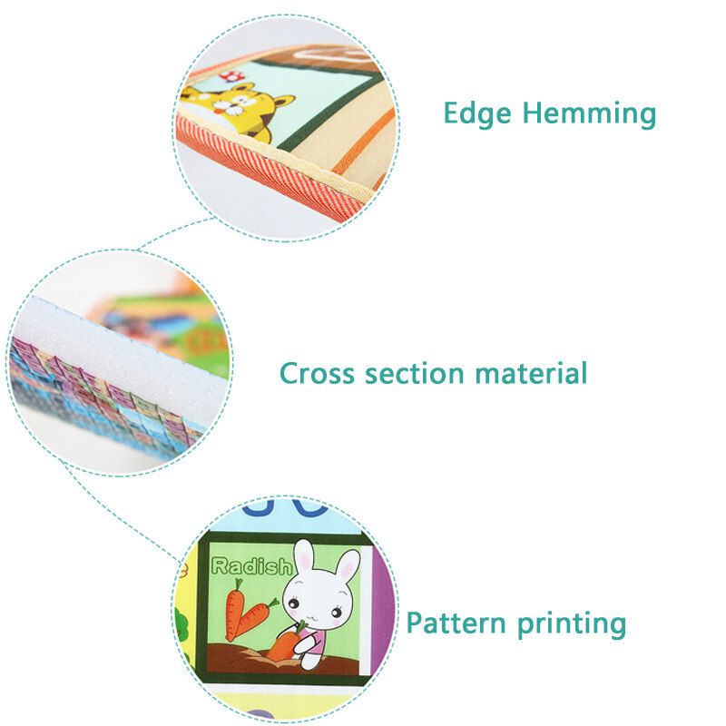 Double-sided Baby Crawling Mat Foam Thickening Eco-friendly Children Play Mat Cartoon Non-slip Moisture-proof Mat 2.0x1.8M