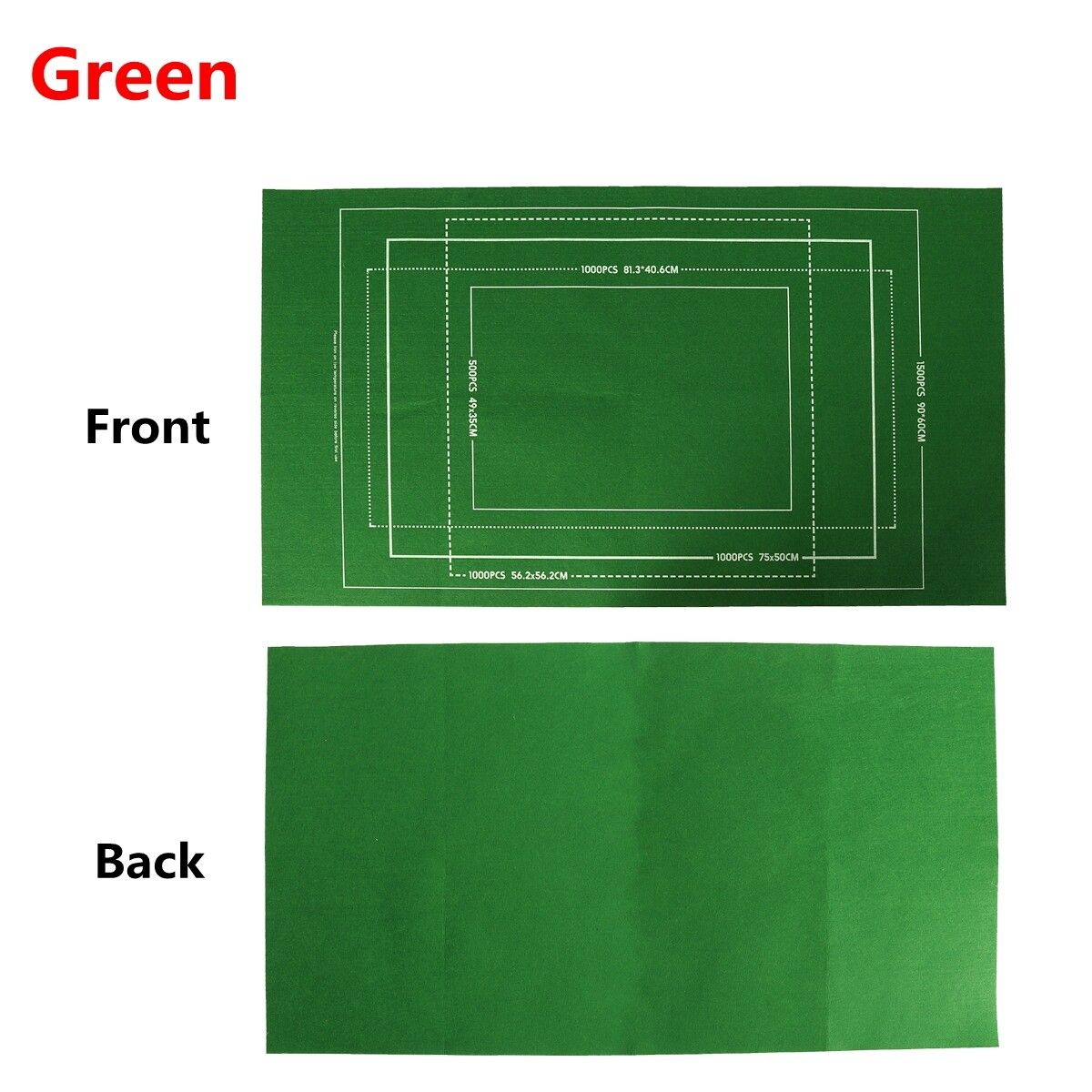 1500 Pieces Of Storage Blanket Felt Puzzle Storage Mat Felt Puzzle Blanket 66X116 -Black/Green/Gray Green