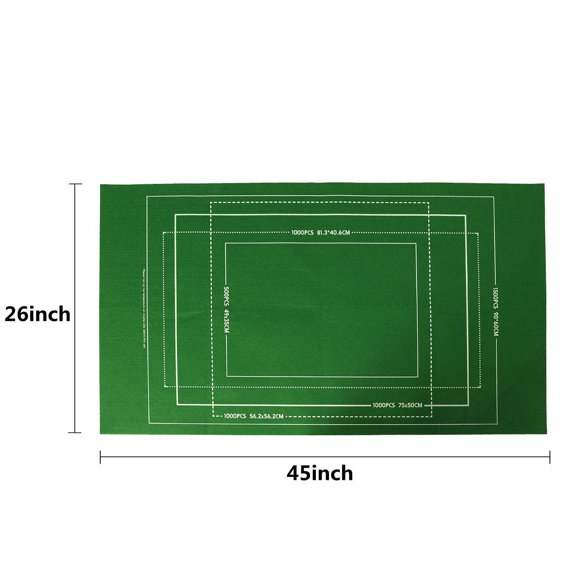 1500 Pieces Of Storage Blanket Felt Puzzle Storage Mat Felt Puzzle Blanket 66X116 -Black/Green/Gray Green
