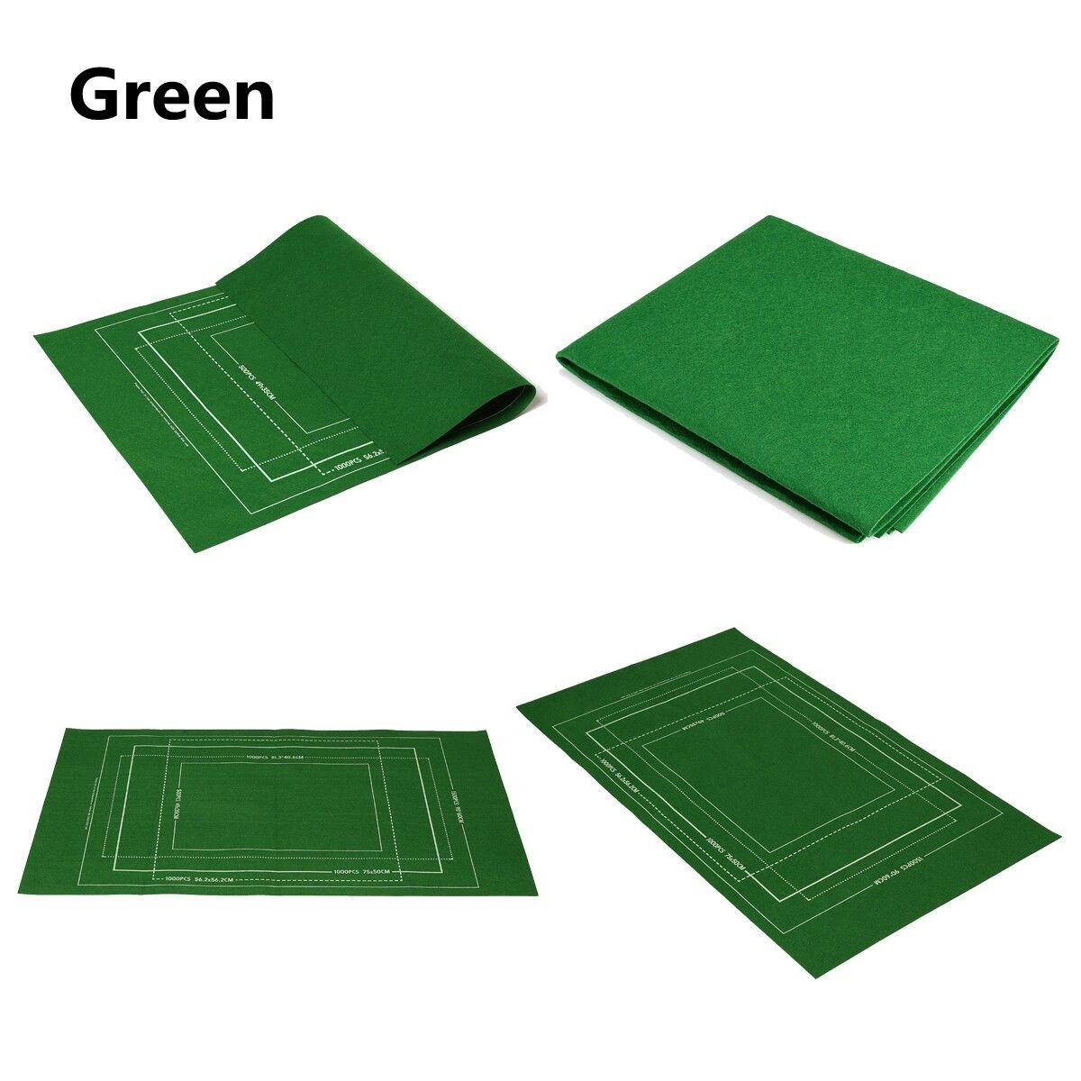 1500 Pieces Of Storage Blanket Felt Puzzle Storage Mat Felt Puzzle Blanket 66X116 -Black/Green/Gray Green