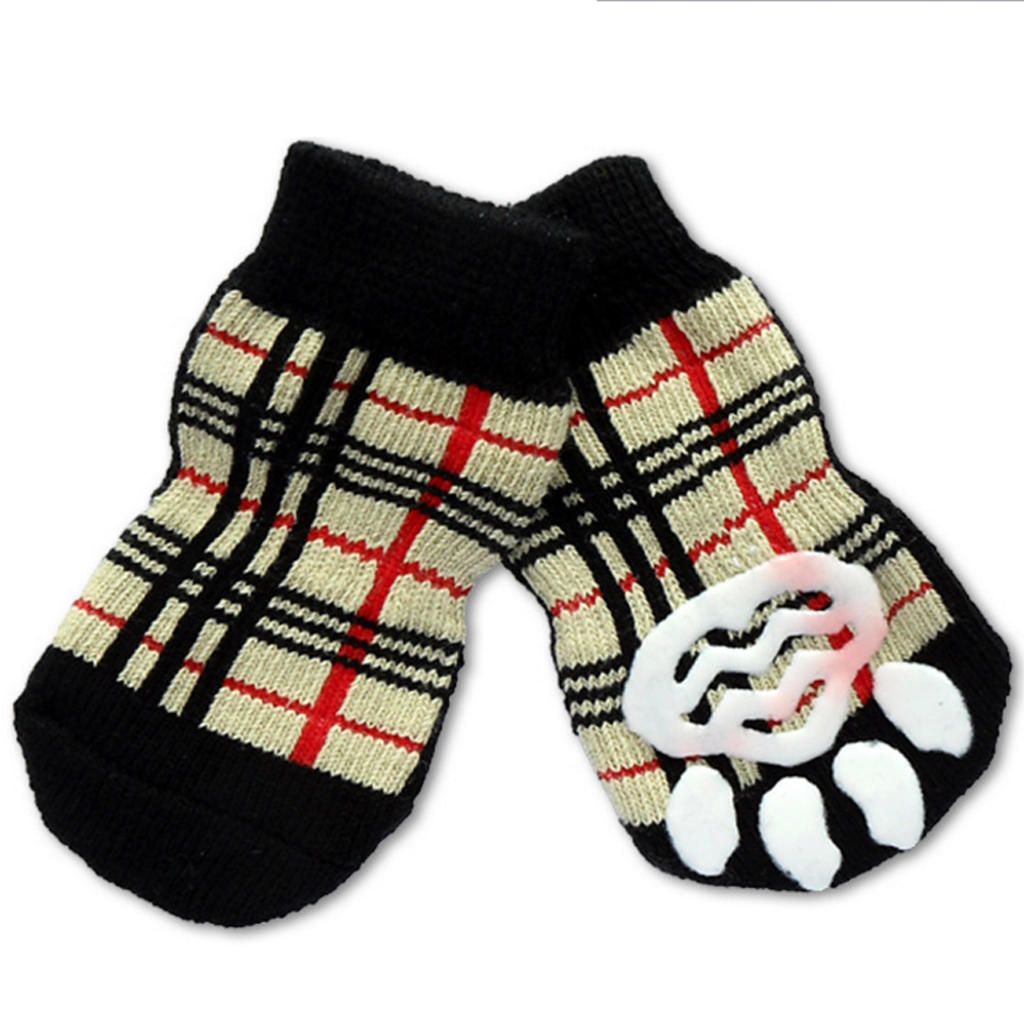 4Pcsset Pet Dog Cat Nonslip Socks Stripe Pattern Puppy Paws Cover