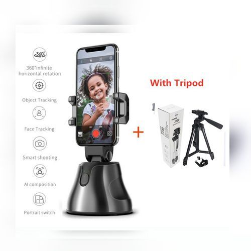 360° Rotation Auto Face Object Tracking, Phone Camera Holder,Live Stream/Tiktok/YouTube + Tripod Stand