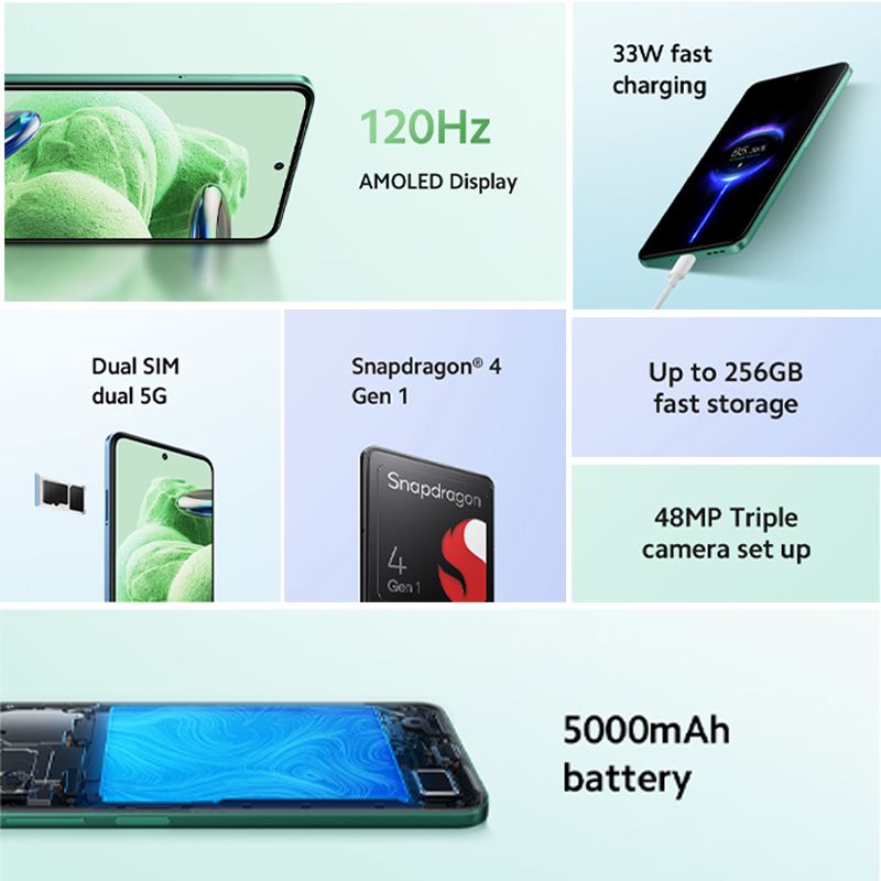 Redmi Note 12 5G Smartphone 6.67" GOLED Display 120Hz