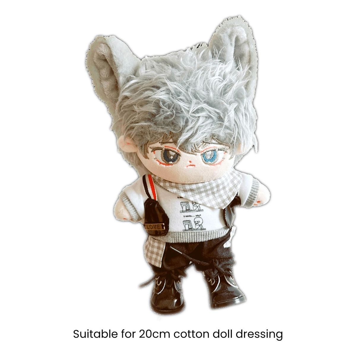 1 Set 20cm Doll Clothes Cotton Doll Daily Wear Casual Tops Pants Set