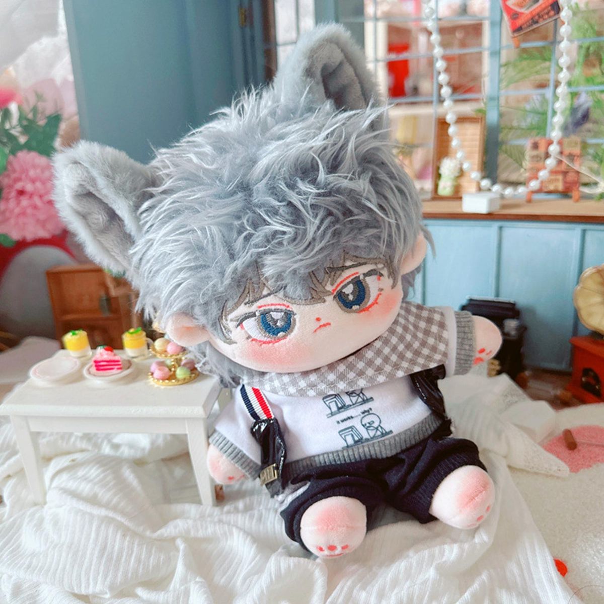 1 Set 20cm Doll Clothes Cotton Doll Daily Wear Casual Tops Pants Set