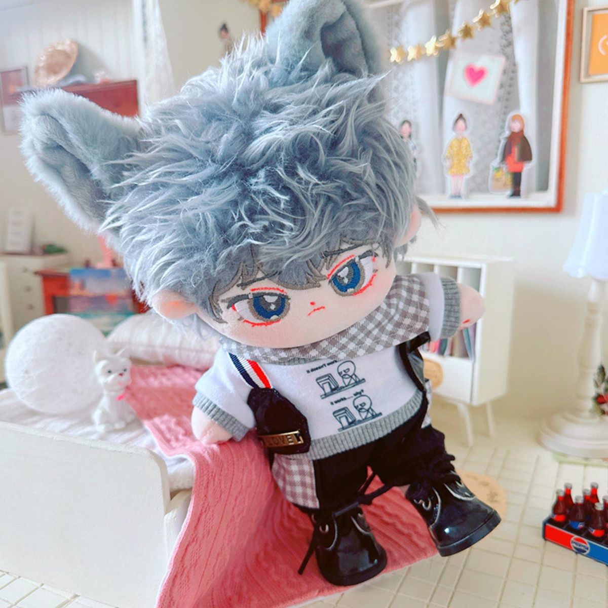1 Set 20cm Doll Clothes Cotton Doll Daily Wear Casual Tops Pants Set