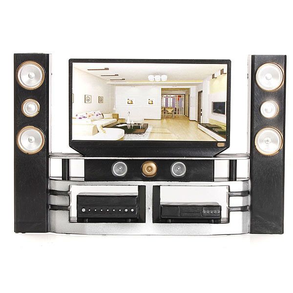 New HiFi TV Cabinet Set Combo For Blythe Barbie Doll's House Dollhouse Furniture