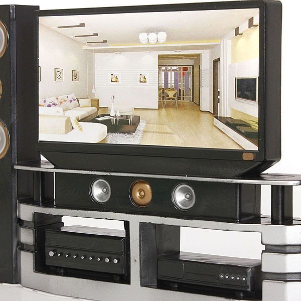 New HiFi TV Cabinet Set Combo For Blythe Barbie Doll's House Dollhouse Furniture