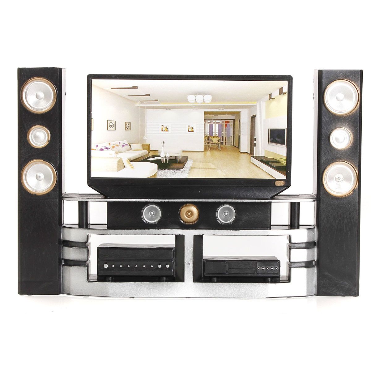 New HiFi TV Cabinet Set Combo For Blythe Barbie Doll's House Dollhouse Furniture