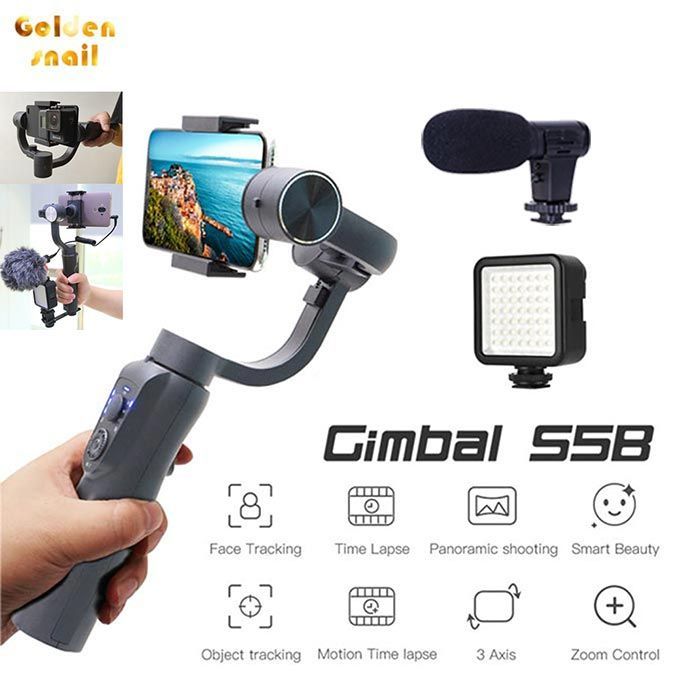 S5B 3 Axis Bluetooth Handheld Gimbal Stabilizer Cellphone Video Record Smart Combination