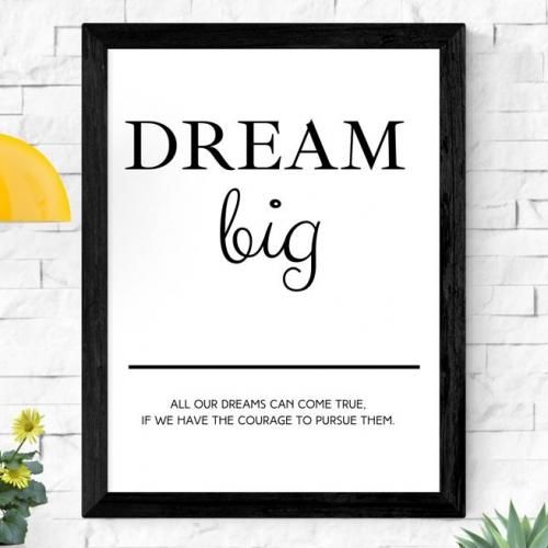 DREAM BIG Inspirational Wall Frame