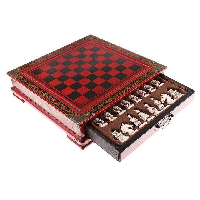 Vintage Wooden Chinese Chess Board Table Games Set Pieces Gift Collectibles