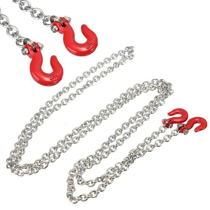 1:10 Scale Chain With Hooks (Red) 1450mm Long RC Crawler Accessory Econ Truck
