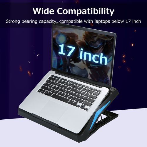 Foldable Laptop Cooler 6-fan Stand Low Noise 6-level For 17"