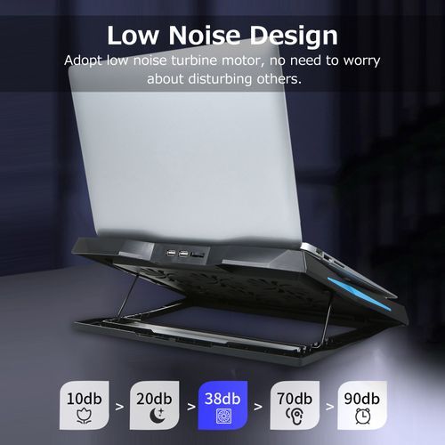 Foldable Laptop Cooler 6-fan Stand Low Noise 6-level For 17"