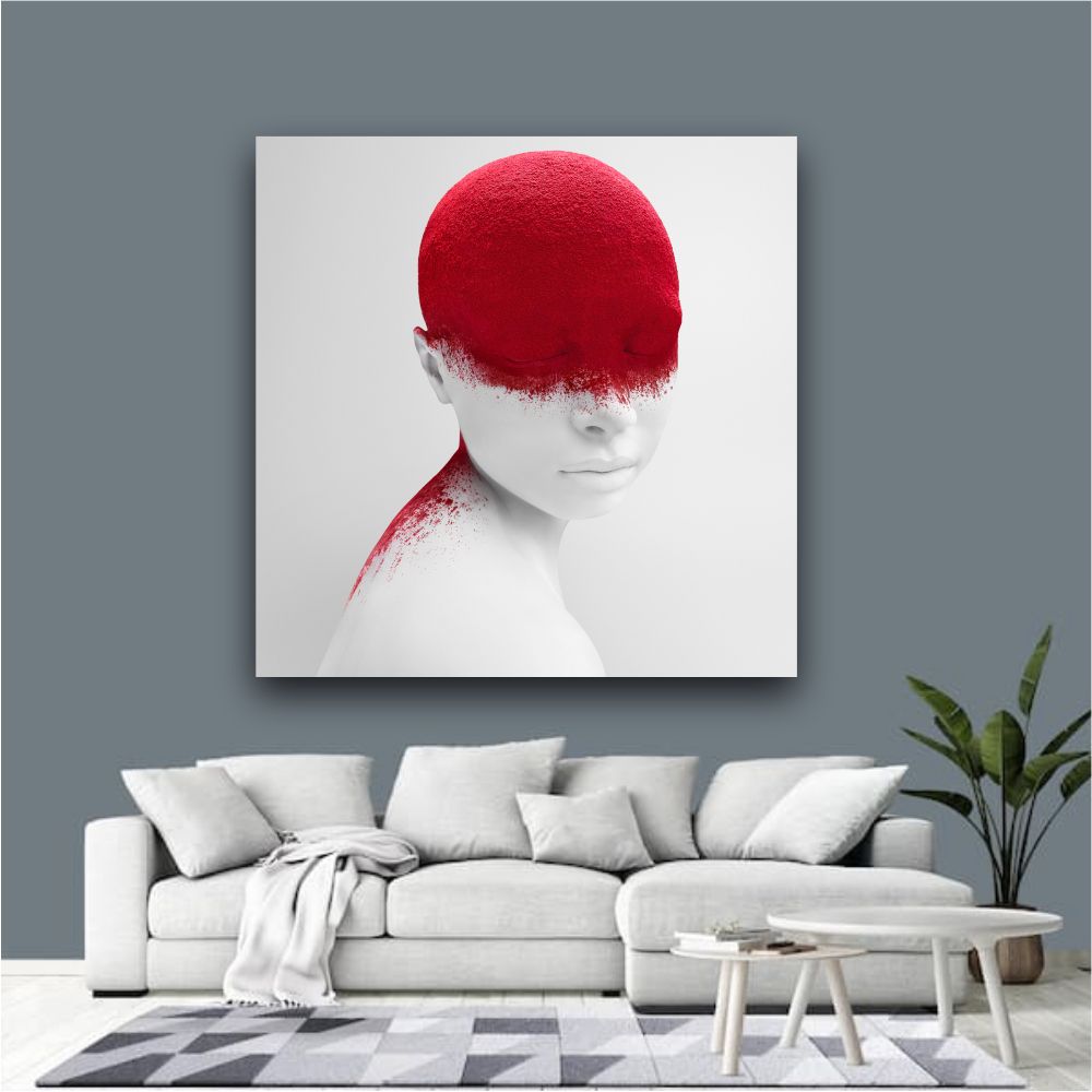 Framed Red Head Premium Wall Art Canvas