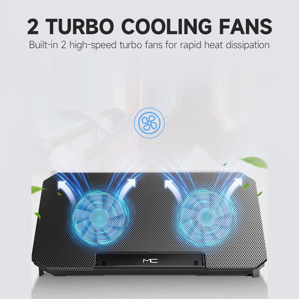 Laptop Stand With Cooling Fan Low Noise Adjustable Height
