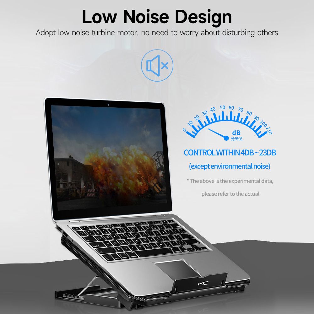 Laptop Stand With Cooling Fan Low Noise Adjustable Height