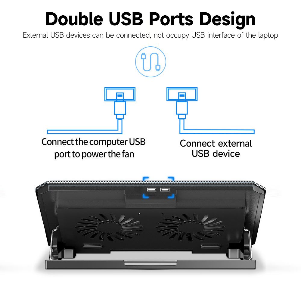 Laptop Stand With Cooling Fan Low Noise Adjustable Height