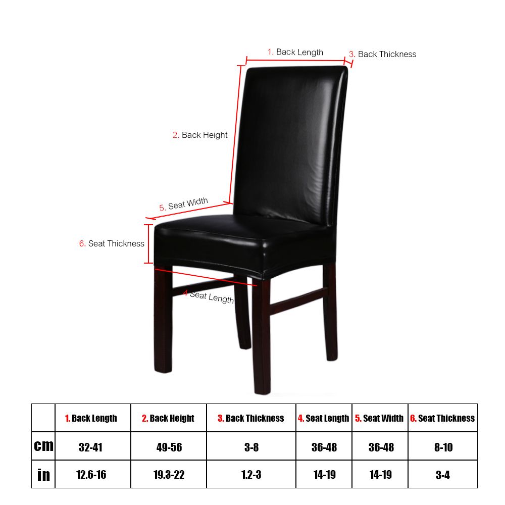 2pcs One-piece PU Leather Stretchable Dining Chair Back Seat