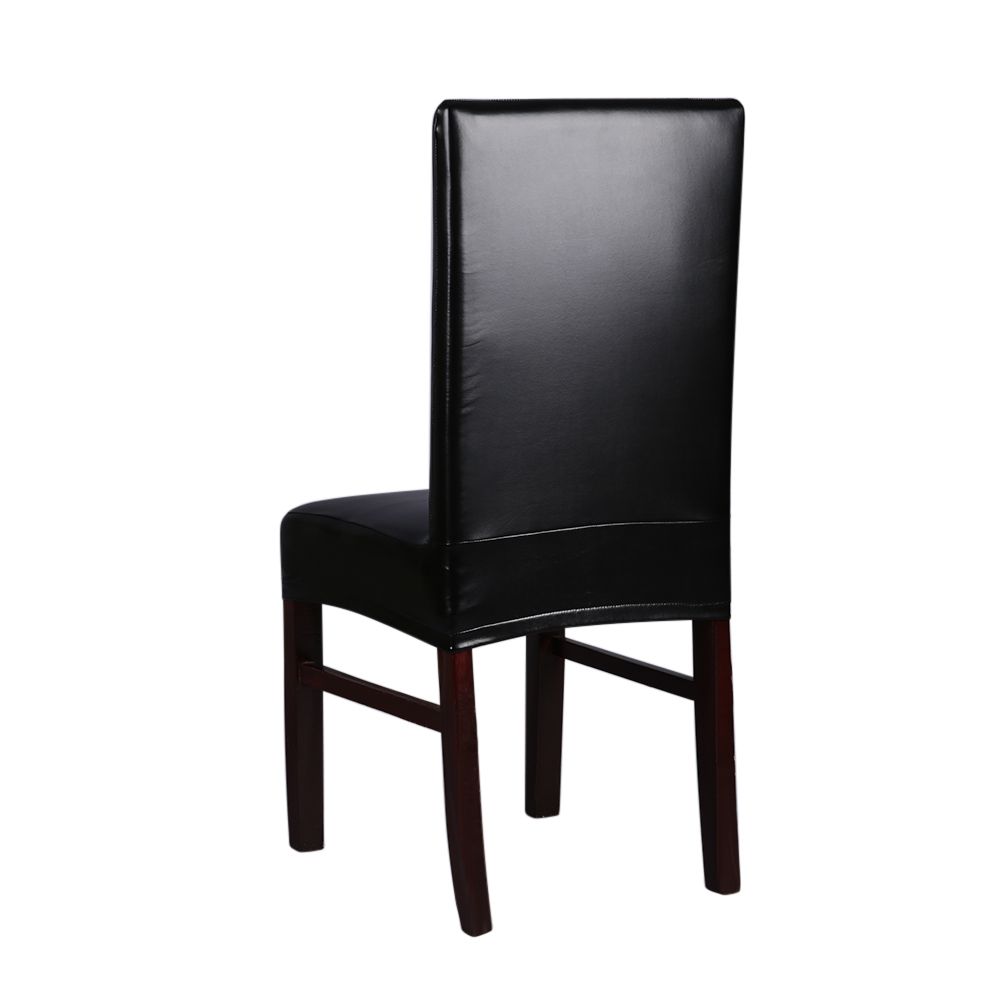 2pcs One-piece PU Leather Stretchable Dining Chair Back Seat