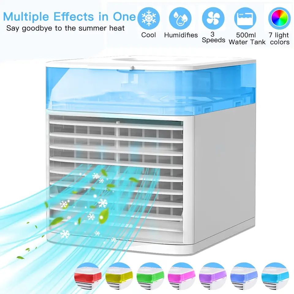4 In 1  Air Cooler Mini Desktop Fan Small Air Conditioner