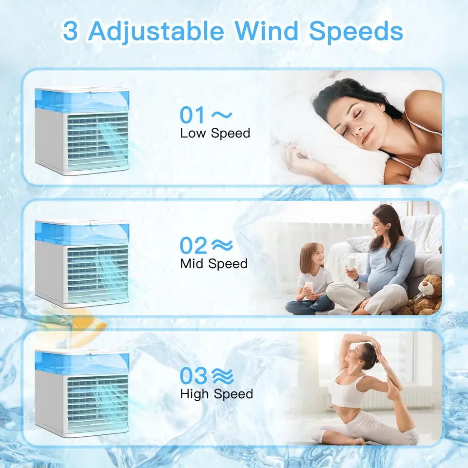 4 In 1  Air Cooler Mini Desktop Fan Small Air Conditioner