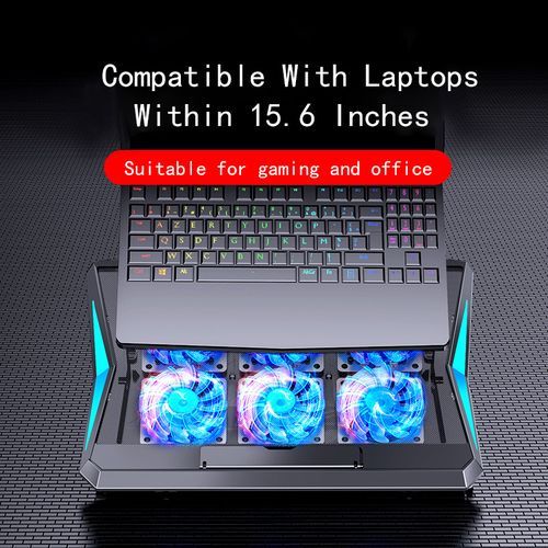 Gaming Laptop Cooler 15.6 Inch 6 Fans 2 USB Ports Quiet Notebook Cooling Pads