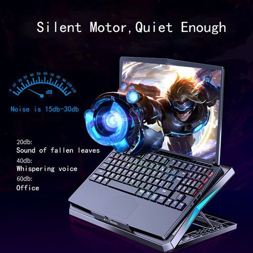 Gaming Laptop Cooler 15.6 Inch 6 Fans 2 USB Ports Quiet Notebook Cooling Pads