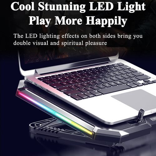 Gaming Laptop Cooler 15.6 Inch 6 Fans 2 USB Ports Quiet Notebook Cooling Pads